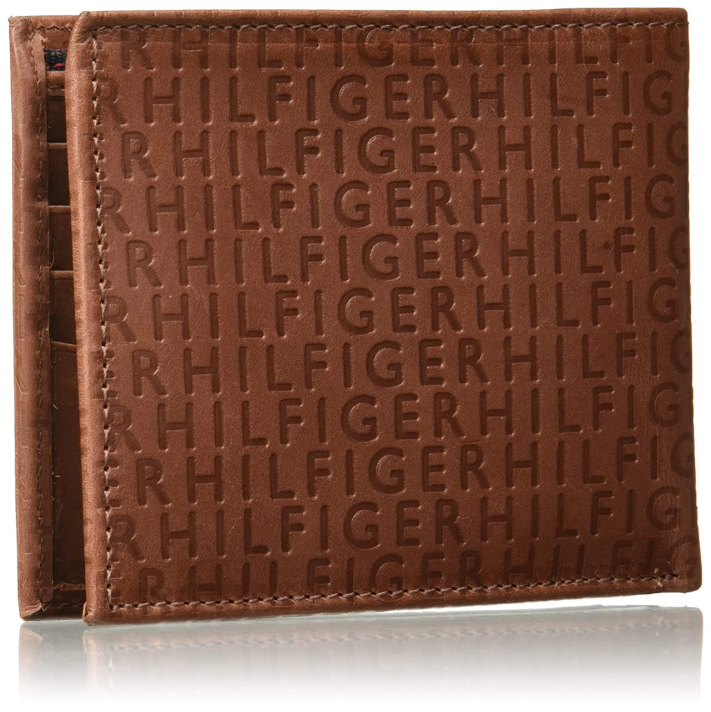 tommy hilfiger cognac men's wallet