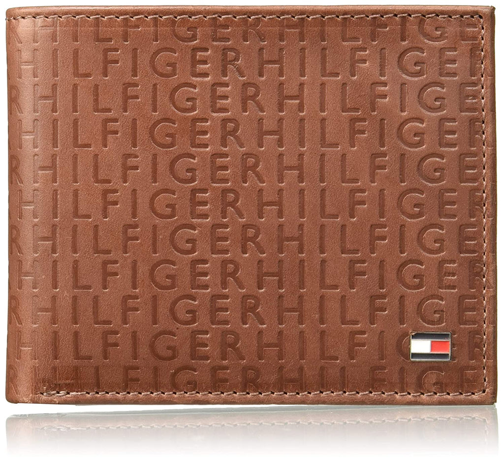 tommy hilfiger cognac men's wallet