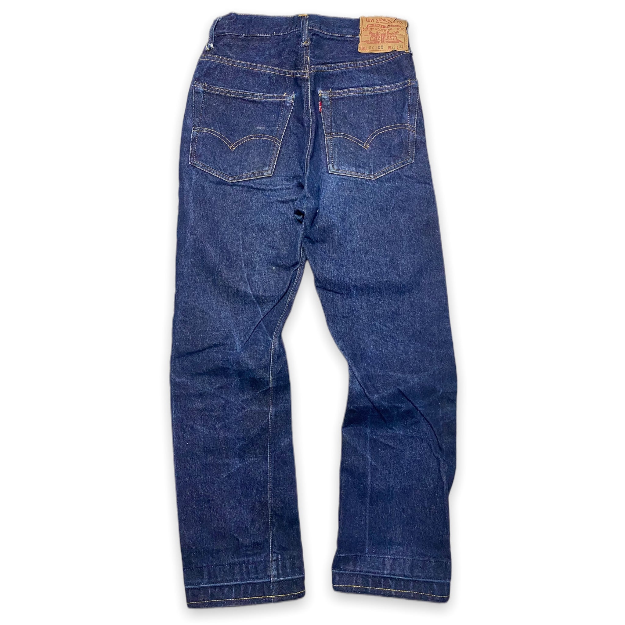 1950s Levis Big E 501XX 'Hidden Rivets' Jeans Size 27x29 – ROCKHOPPER  VINTAGE