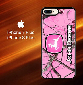 Custodia Cover iphone 7 plus 8 plus John Deere Pink Camo X4213 Case