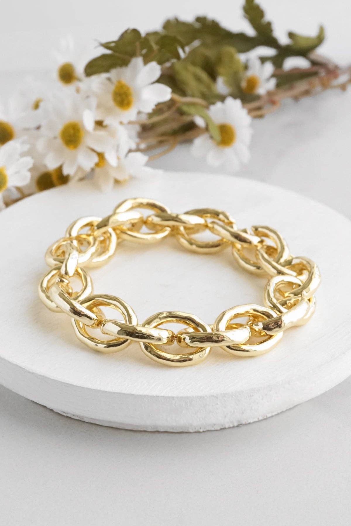 PennyLine inc - Chunky Chain Bracelet in Shiny Gold