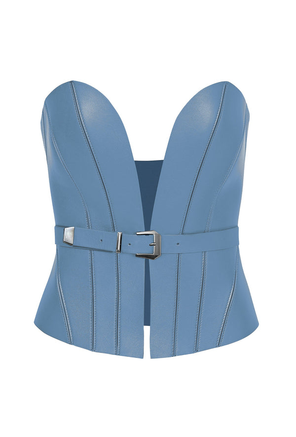 BIA Corset - Azure Blue  Leather accessories by PRITCH