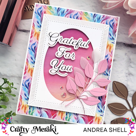 Grateful for You card by Andrea Shell | Rainbow Canopy paper by Crafty Meraki