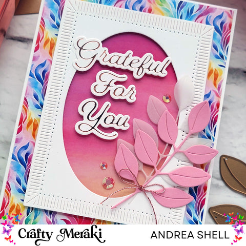 Grateful for You card by Andrea Shell | Rainbow Canopy paper by Crafty Meraki