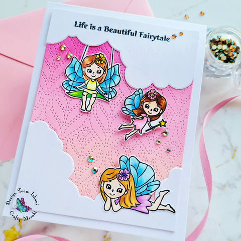 Fairy card for girls, fairy stamps, Crafty Meraki - Born to Sparkle, Crafty Meraki Pariseinne dies, sparkle golden illusion