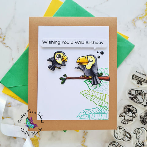 Toucan card, Tou the tropics Crafty Meraki, Bird card, cute card for birthday, CAS bird card, Quillish