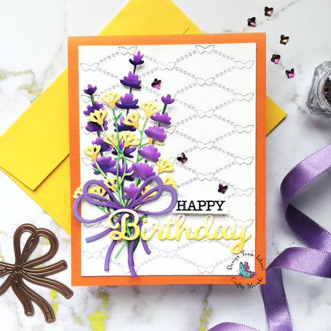 Floral bouquet card, Take a bow dies, Meraki flora dies, Spade flora, April flora, flirty wings background die, cards by Ishani,Crafty meraki dies