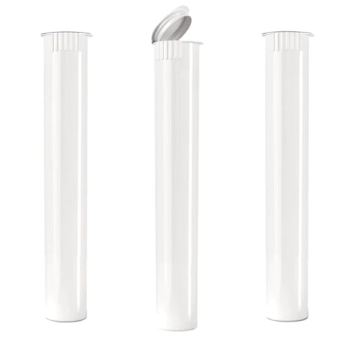 WHITE, 95mm Plastic Pre-Roll Packaging Doob Tube