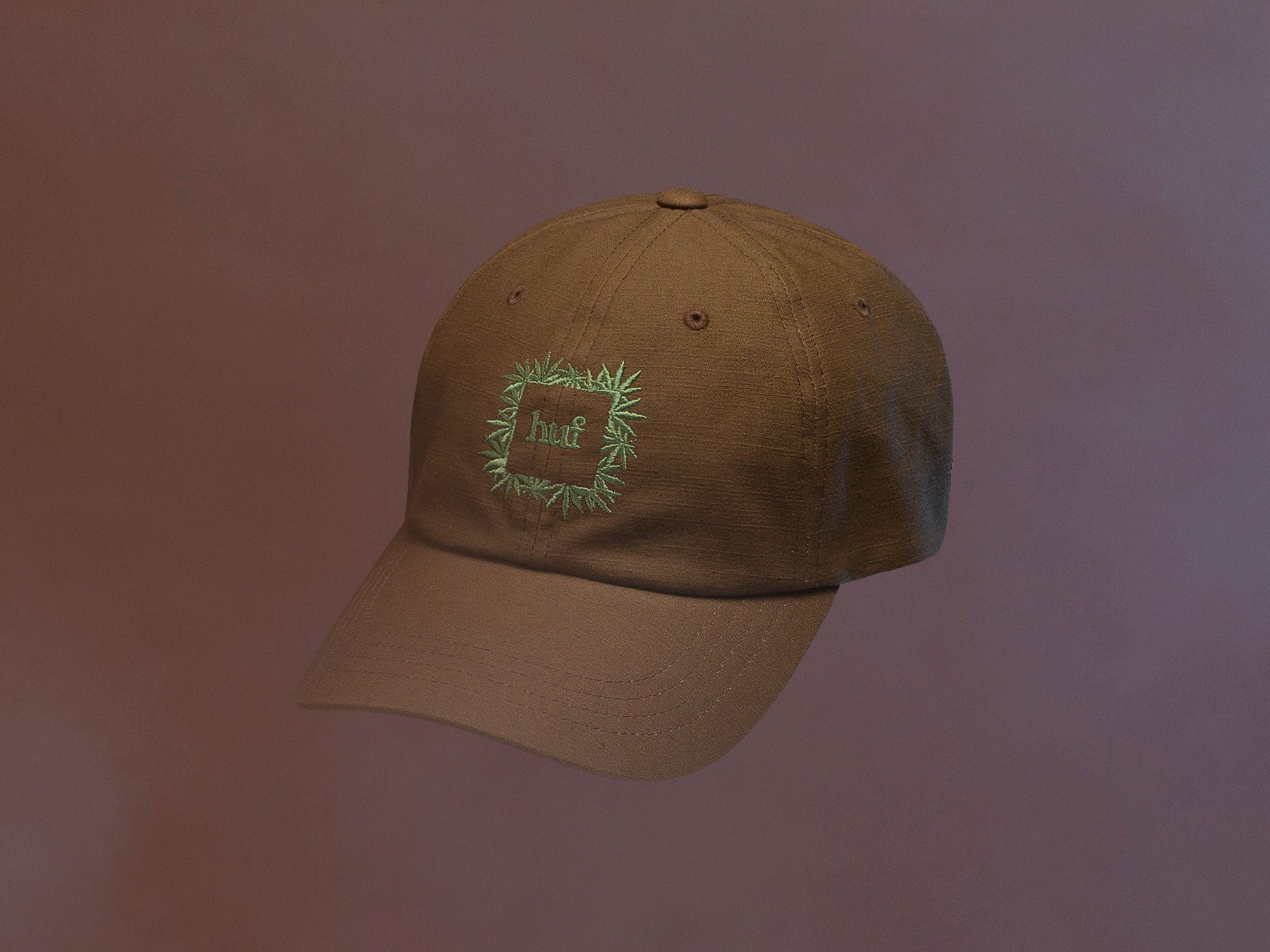 HUF Worldwide 420 Collection Overgrown Box Logo Curved Visor 6-Panel Hat