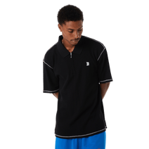 Waffle Knit Contrast Polo Top Nav Image 5