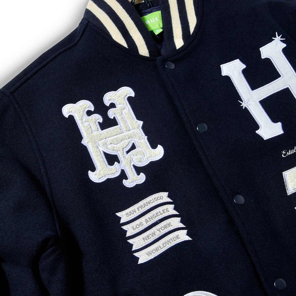 ふるさと割】 HUF H 20 YEAR CLASSIC H HUF - VARSITY Varsity JACKET