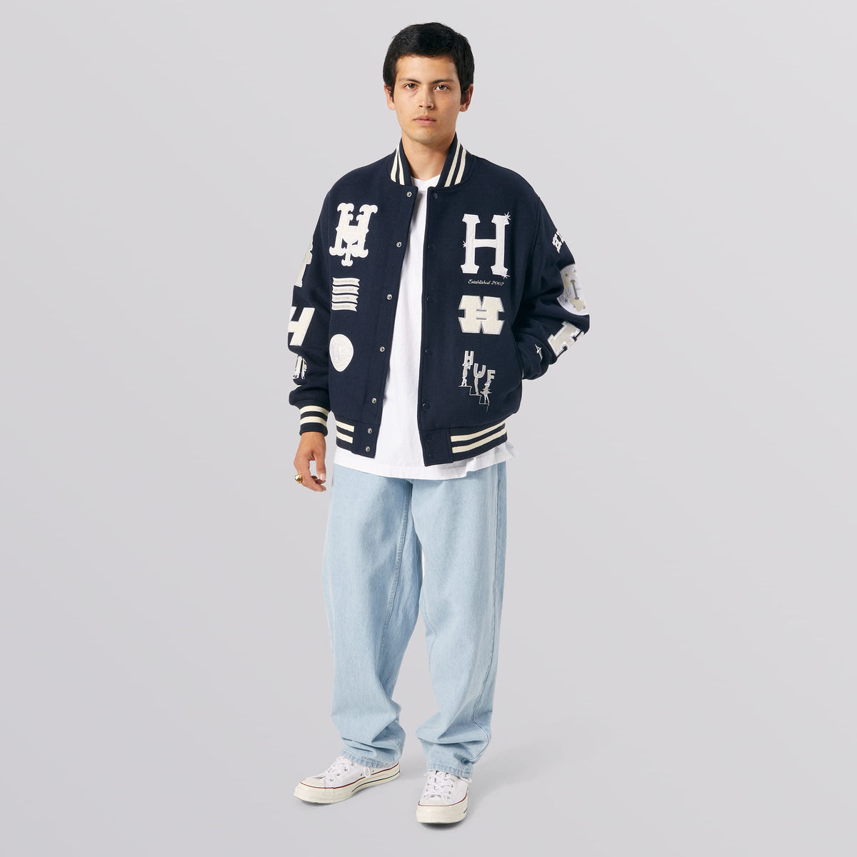 HUF/ハフ 20 YEAR CLASSIC H VARSITY JACKET-