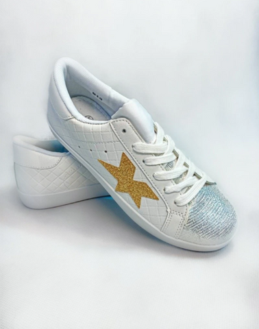 Bree glittery Trainers - White/Gold