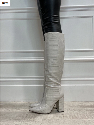 Shelley Heeled Boots - Grey