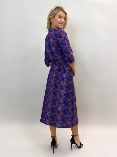 Kate & Pippa Sienna Wrap Dress AW21 - Blue/Red-Nicola Ross