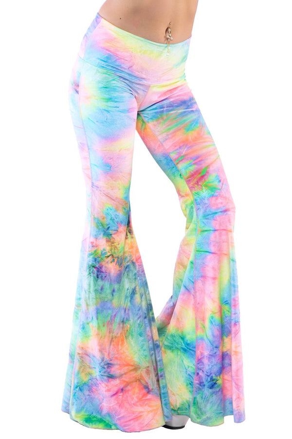 tie dye bell bottom yoga pants