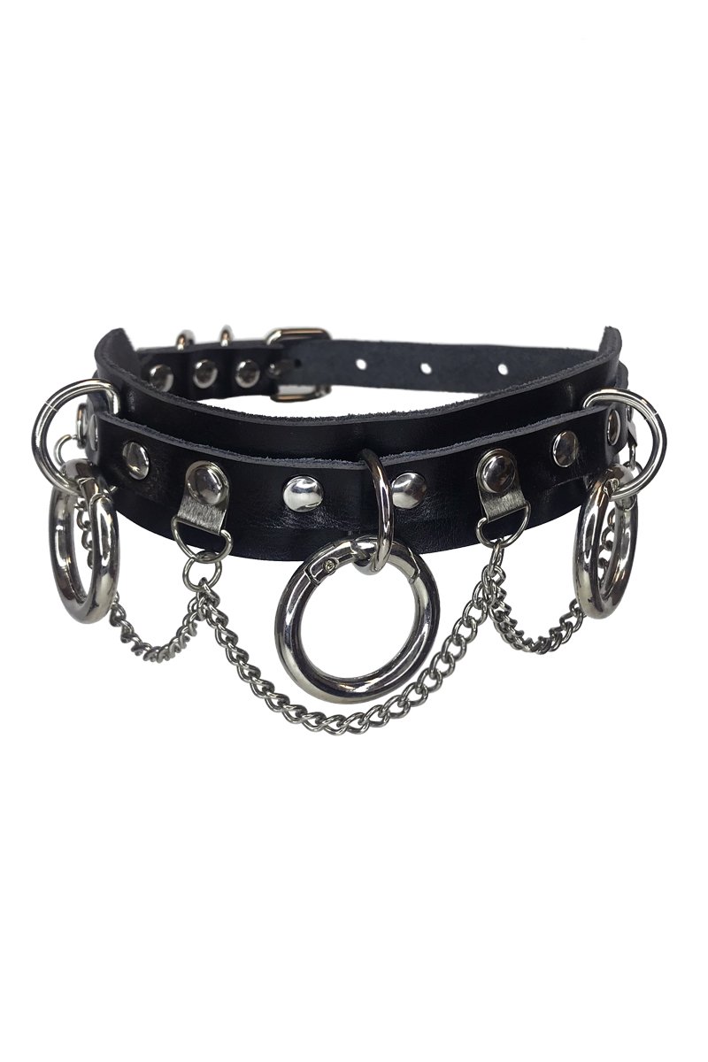 black choker with chain