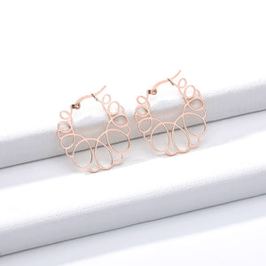 Round Irregular Flower Hoop Earrings Boucle D'oreille Femme 2019 Earrings Fashion Jewelry Stainless Steel Boho Accessories Mujer