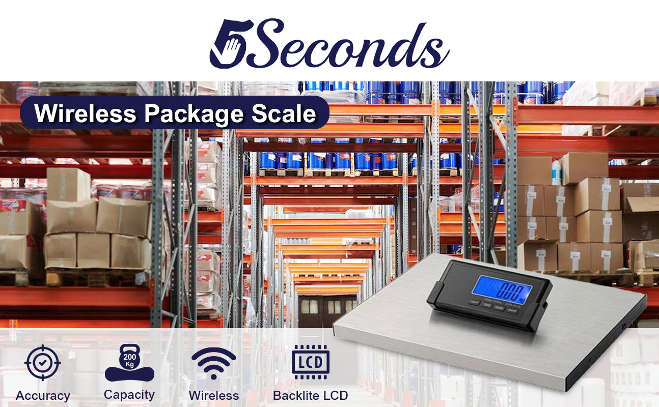 5Seconds™ Wireless Shipping Scale, 440LBs, 15”x12” Heavy Duty Scales D –  5Seconds Brand