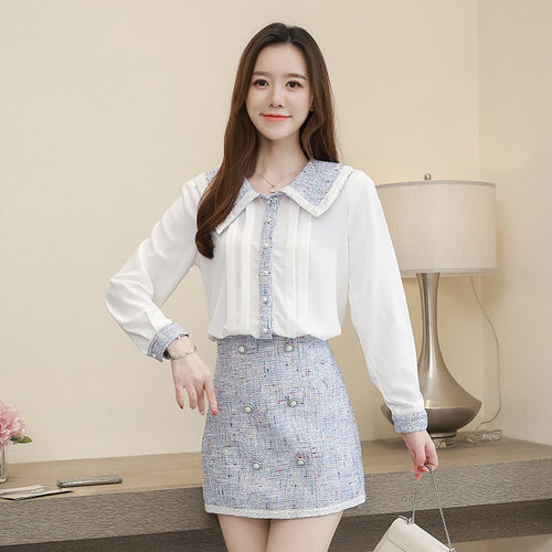 formal shirt and skirt set