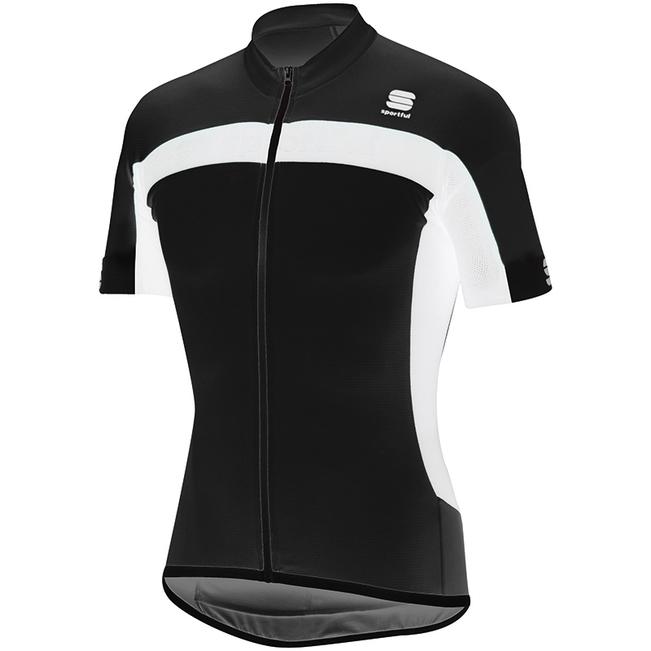 black and white cycling jersey