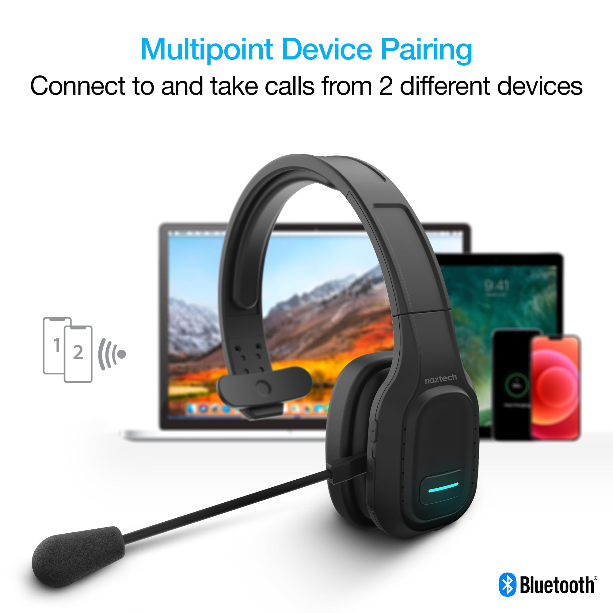 Wireless Bluetooth Headset with Mic Hypercel – Naztech.com