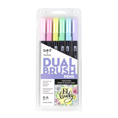 Dual Brush Pen Art Markers, Yay Sorbet, 6-Pack