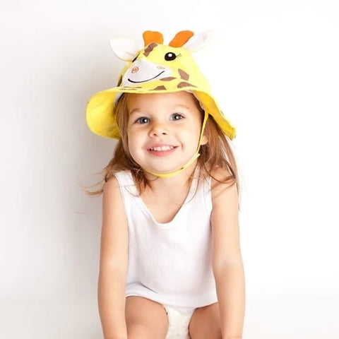 Zoocchini: kapelusz przeciwsłoneczny UPF 50+ Żyrafa z dzieckiem nad morze