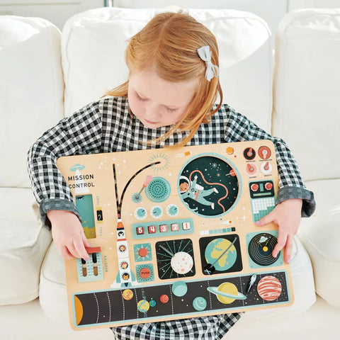 Tender Leaf Toys: wooden Space Station manipulative board