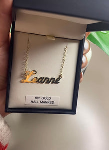 9CT YELLOW GOLD NAME NECKLACE
