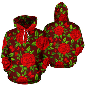 Red Rose Flower Hoodie