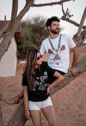 house of Habb, Falcon, Oryx, UAE, Dubai, Abu Dhabi, Emirates, t-shirt, Habb. Man, Woman, Fashion, Sustainability, Emirates nature, WWF, Fashion, Cool, Amazing