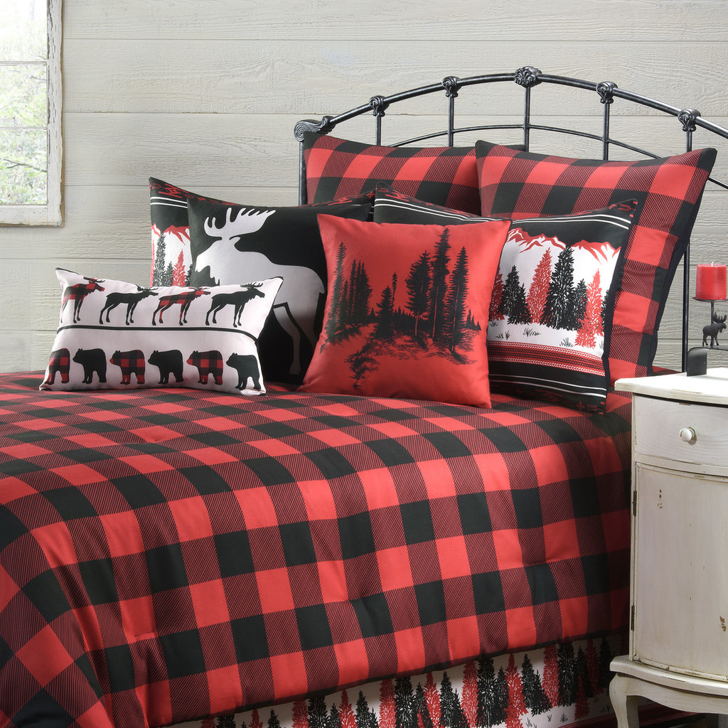 Mountain Bedding Red And Black Plaid Comforter American Made