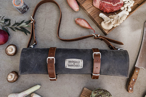 large leather knife roll for chefs