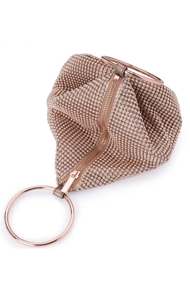 olga berg rose gold clutch