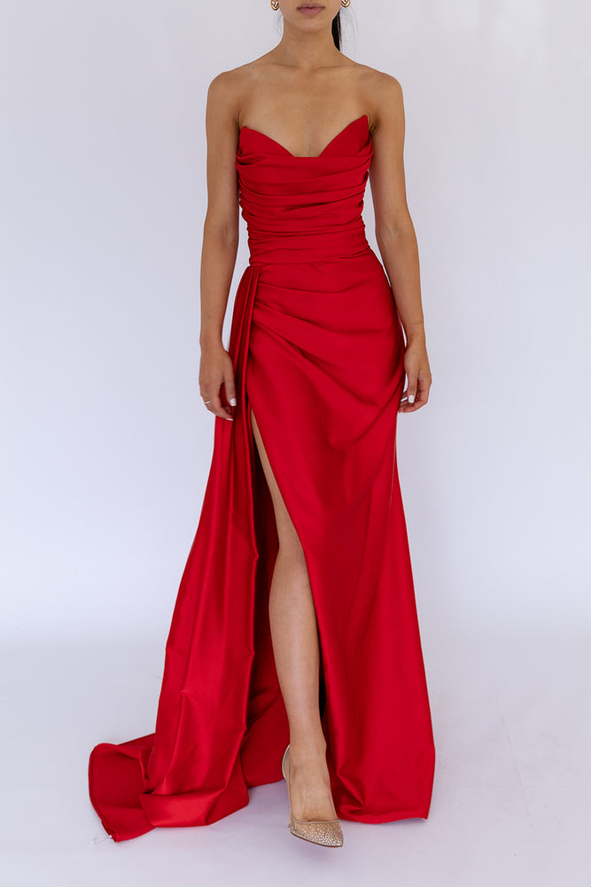 CRYSTAL Corset Gown - Scarlet Red