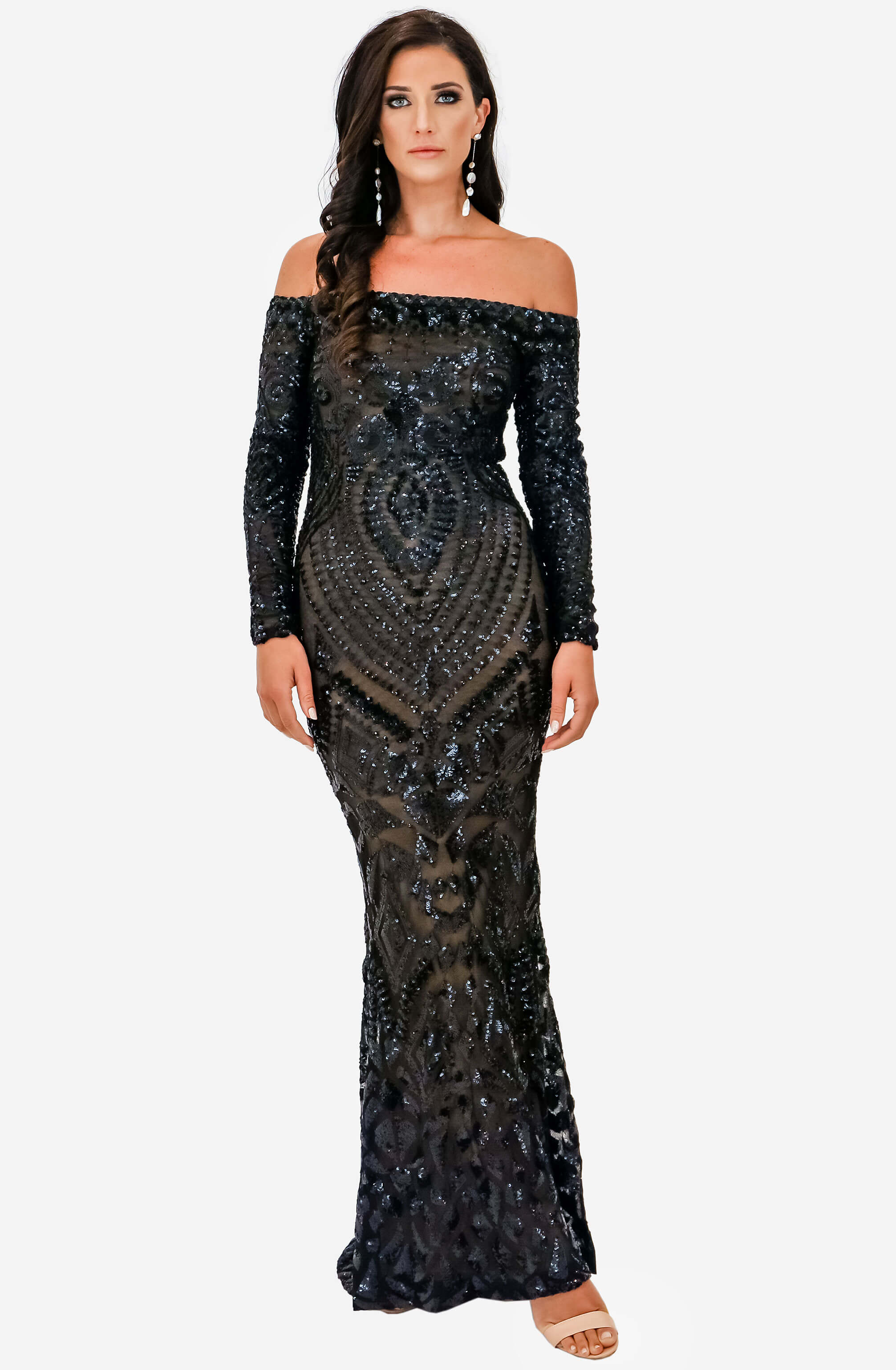 Arabella Black Dress by Nadine Merabi for Hire – High St. Hire