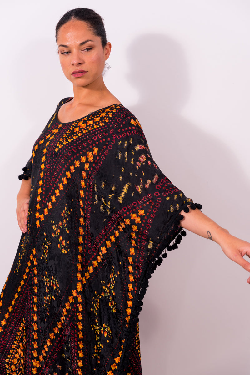 Kaftan Abaya - Black Silk Maxi Dress | Ellectives