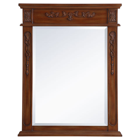 Elegant Decor VM12836TK Danville 28" x 36" Wood Framed Decorative Mirror in Teak