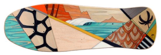 Erik Abel painting on skateboard tropic funk 2