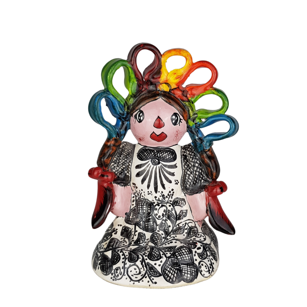 Muñeca Lele, talavera decorada con trazos y dibujos – Artesanías Flor de  Piña