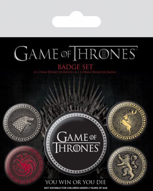 Game Of Thrones Pin-Back Buttons 5-Pack Great Houses