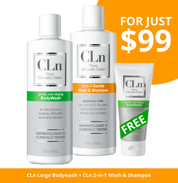 CLN Shampoo for Scalp Prone to Folliculitis, Dermatitis, Dandruff 8 fl oz