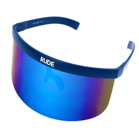 Blue reflective holographic visors full size