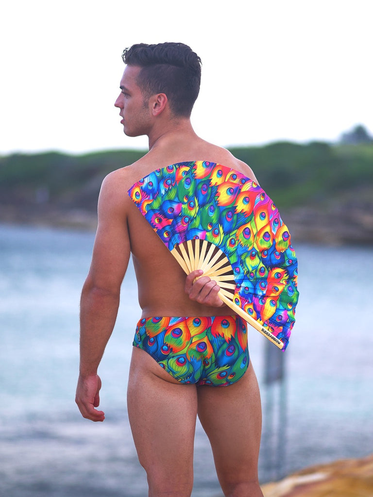 rude rainbow swimwear mens model photoshoot gay