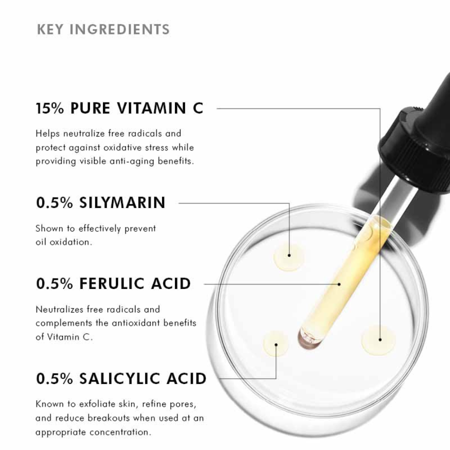 SkinCeuticals Silymarin CF Anti Aging Vitamin C and Salicylic Acid Serum for Oily Skin 30ml - Image 3
