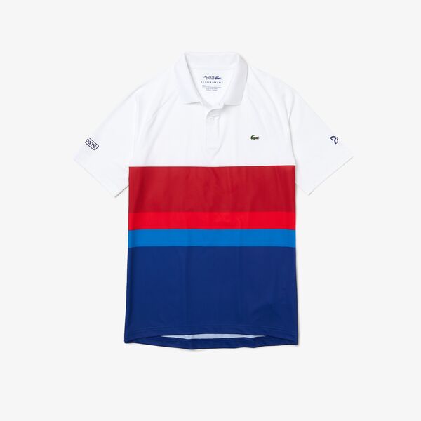 Lacoste Sport Offset Block logo Polo - Navy/White/Red