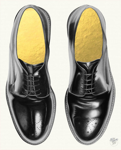 Rich Man's Shoes, Gold Foil by Elizabeth Waggett | Enter Gallery 