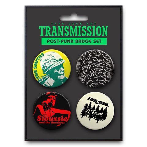 Transmission, Post-Punk Badge Set by Tape Deck Art | Enter Gallery 