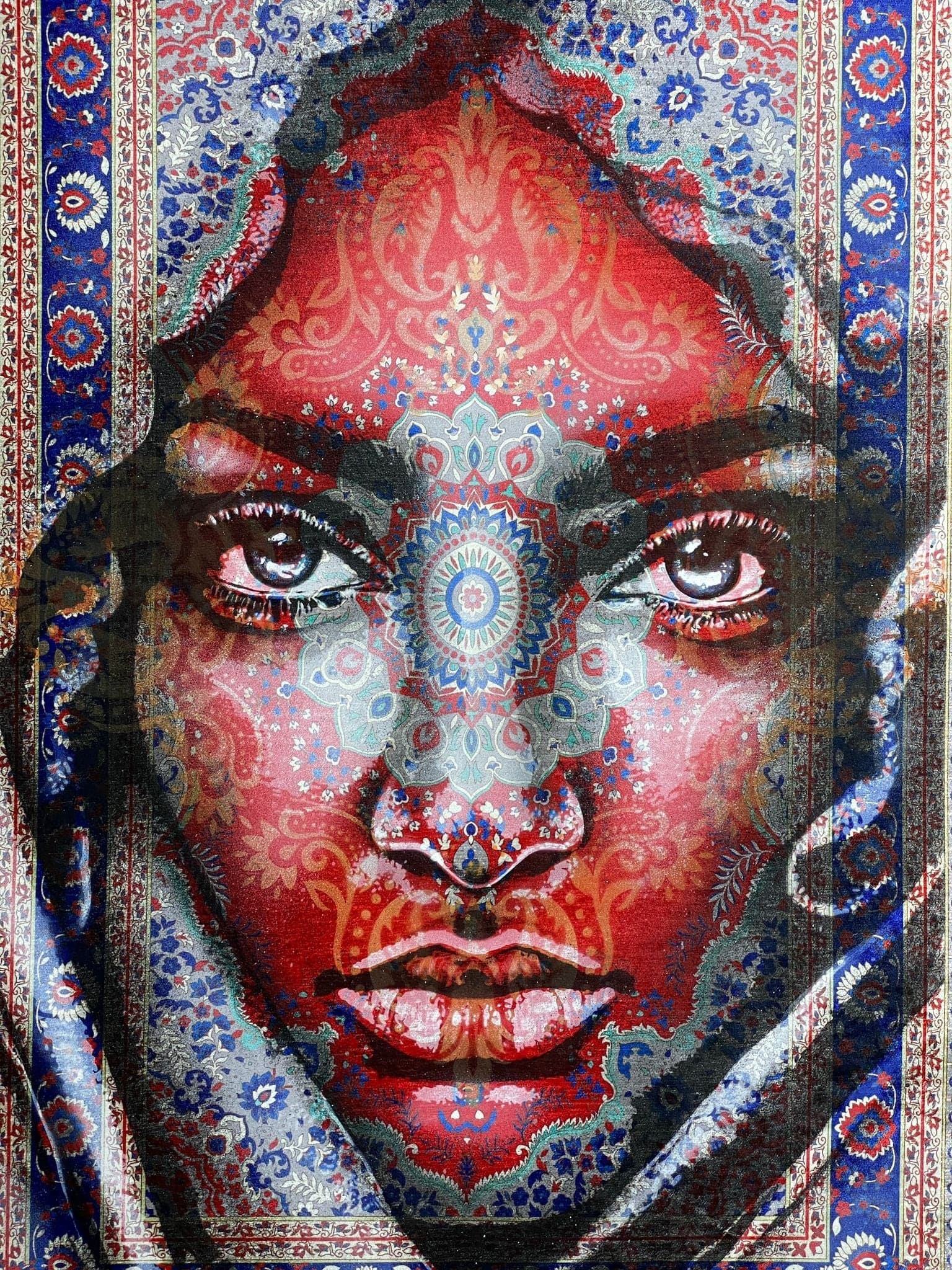 Image of Framed Roya, Original on Carpet artwork by Mateo Humano, free delivery